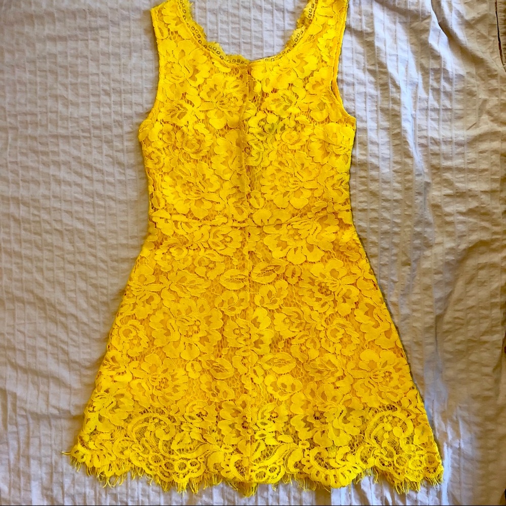 Anthropologie (Ark & Co) Yellow Lace Dress